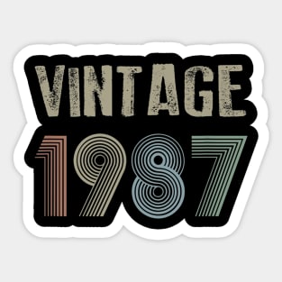 Vintage 1987 33nd Birthday Men Women Sticker